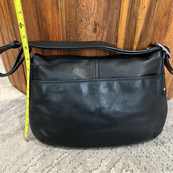 COACH Legacy CROSSBODY LEATHER BAG Black Flap Purse 7454 Adjustable Strap - Picture 5 of 12